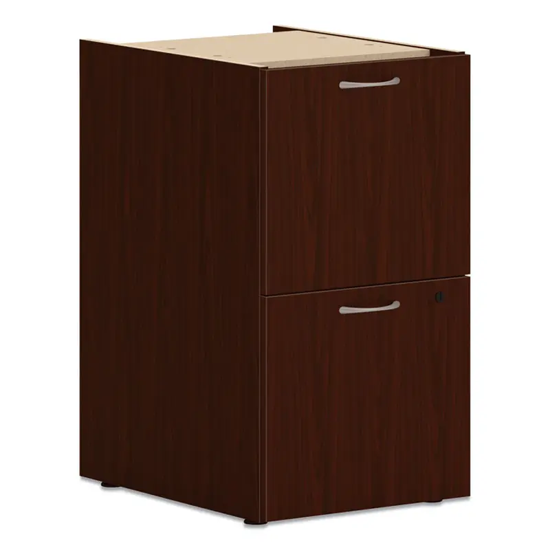 Mod Support Pedestal, Left or Right, 2 Legal/Letter-Size File Drawers, Traditional Mahogany, 15  x 20  x 28