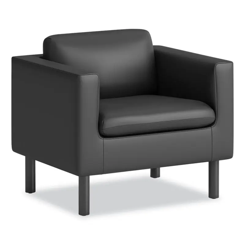 Parkwyn Series Club Chair, 33  x 26.75  x 29 , Black Seat, Black Back, Black Base