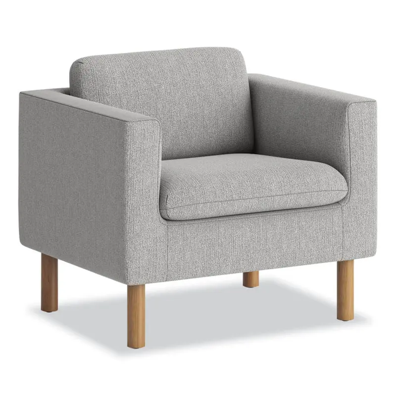 Parkwyn Series Club Chair, 33  x 26.75  x 29 , Gray Seat, Gray Back, Oak Base
