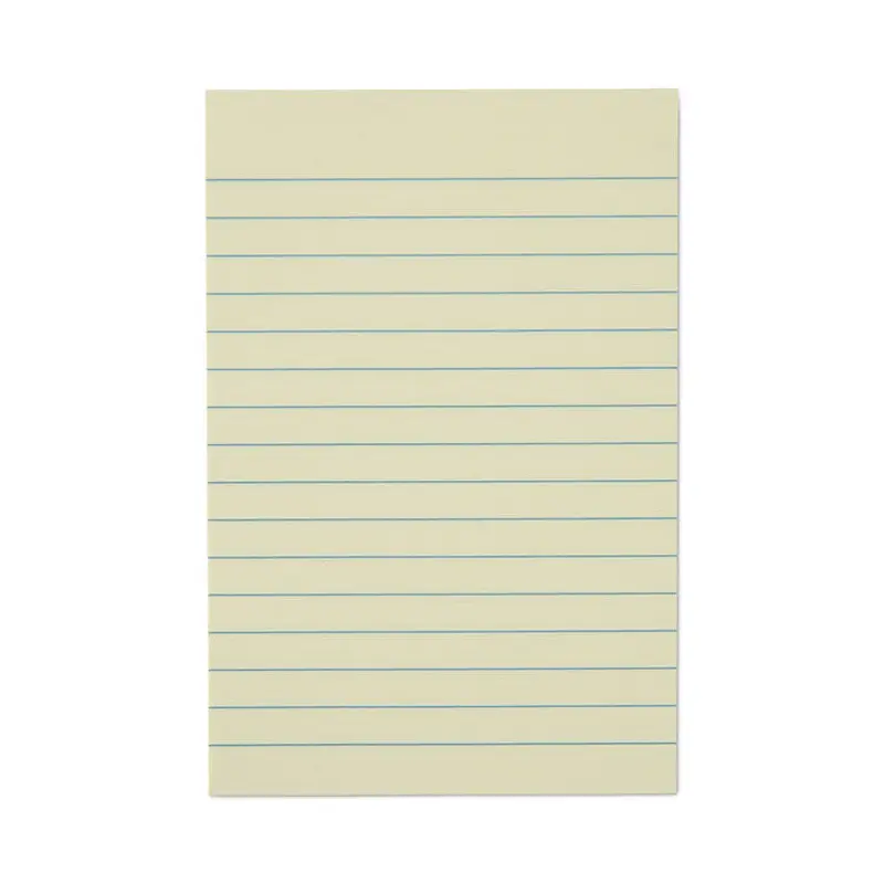 Recycled Self-Stick Note Pads, Note Ruled, 4" x 6", Yellow, 100 Sheets/Pad, 12 Pads/Pack