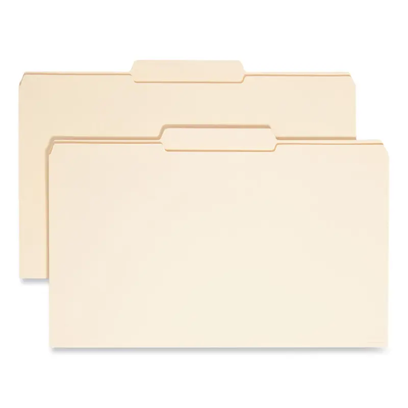 Reinforced Tab Manila File Folders, 1/3-Cut Tabs: Center Position, Legal Size, 0.75" Expansion, 11-pt Manila, 100/Box