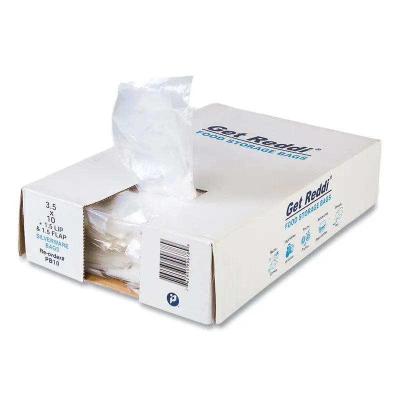 Silverware Bags, 3.5" x 1.5" x 10", Clear, 2,000/Carton