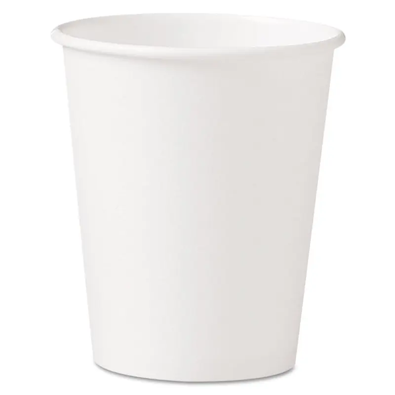 Single-Sided Poly Paper Hot Cups, 10 oz, White, 50 Sleeve, 20 Sleeves/Carton