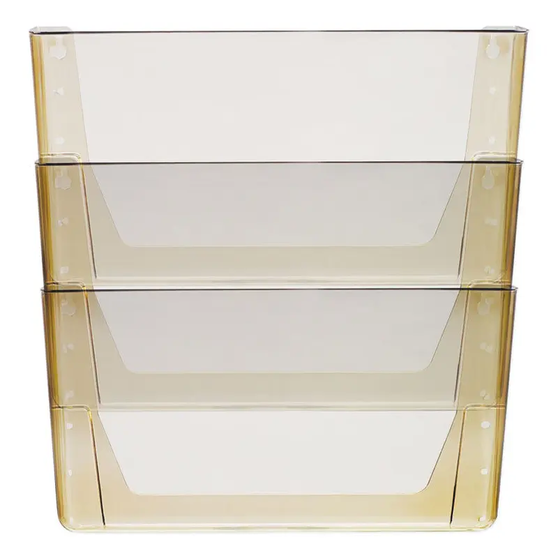 Wall File, 3 Sections, Legal Size, 16" x 4" x 14", Smoke, 3/Set