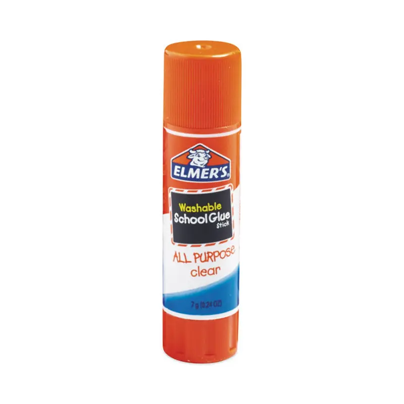 Washable School Glue Sticks, 0.77 oz, Applies White snd Dries Clear, 30/Box