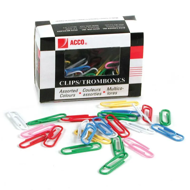 Acco Vinyl Coated Color Paper Clip