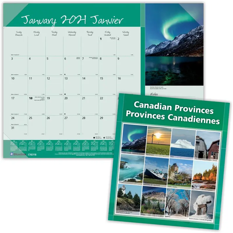 Blueline Monthly Canadian Provinces Planner