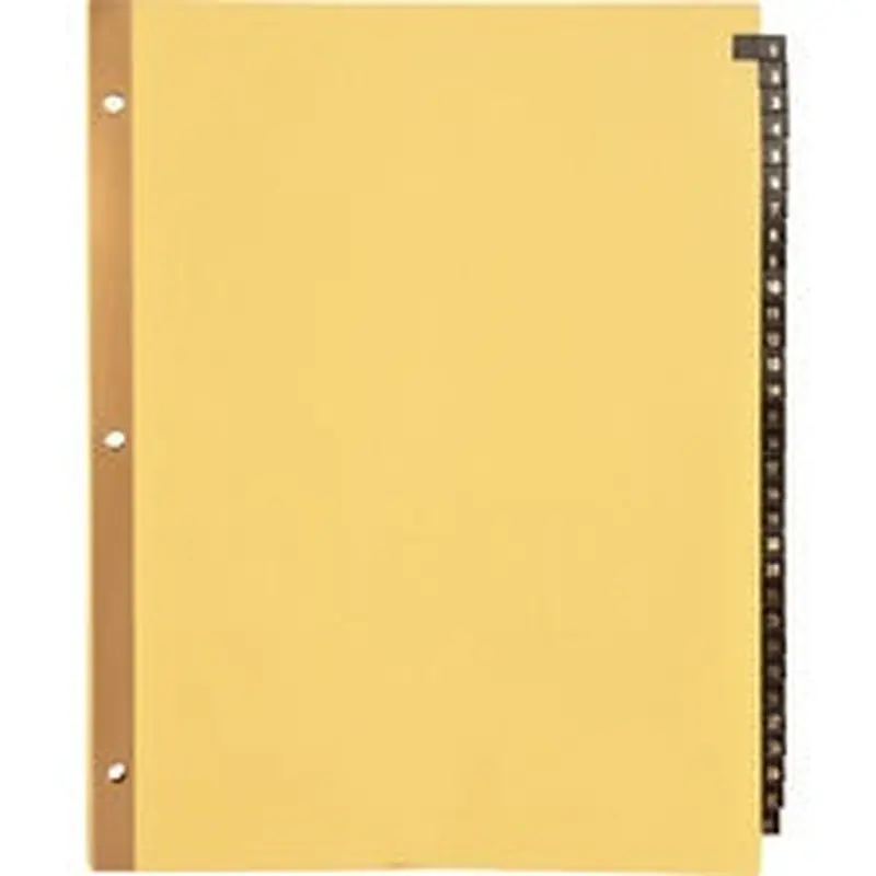 Business Source 1-31 Black Leather Tab Index Dividers