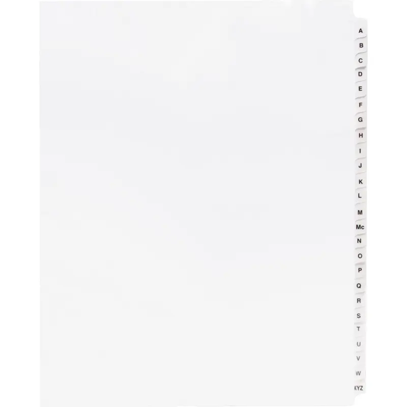 Business Source A-Z Tab Table of Contents Index Dividers