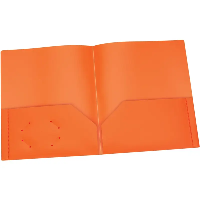 Oxford Orange Two Pocket Poly Portfolio