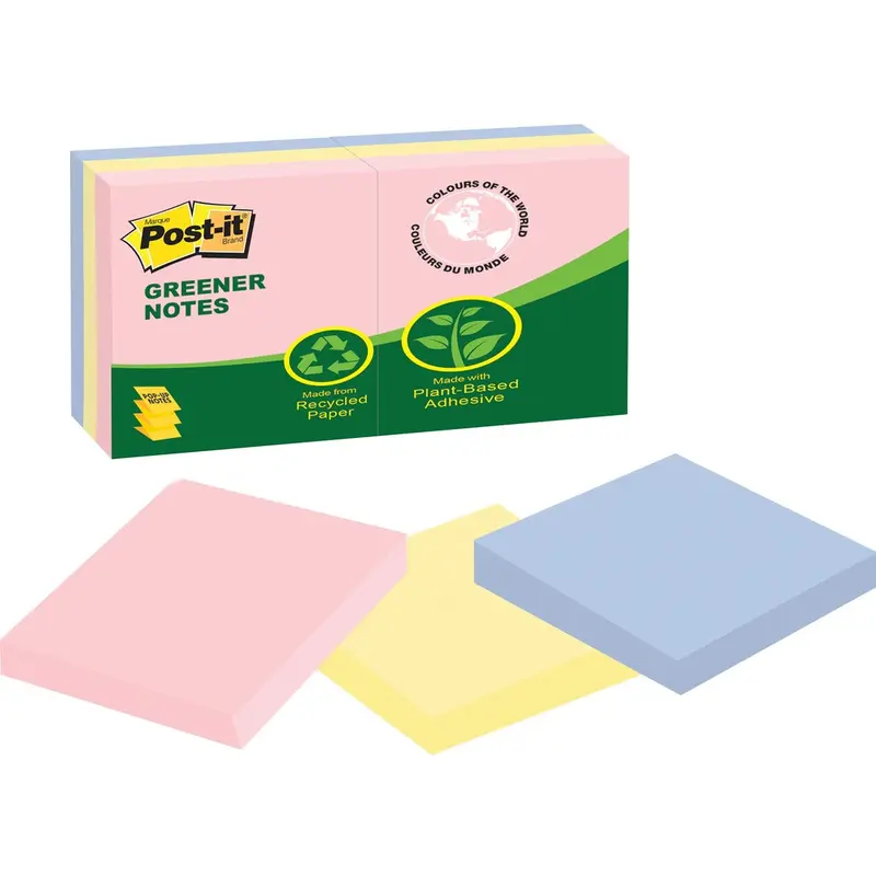 Post-it® Greener Pop-Up Notes Canry Yel Rec Pads