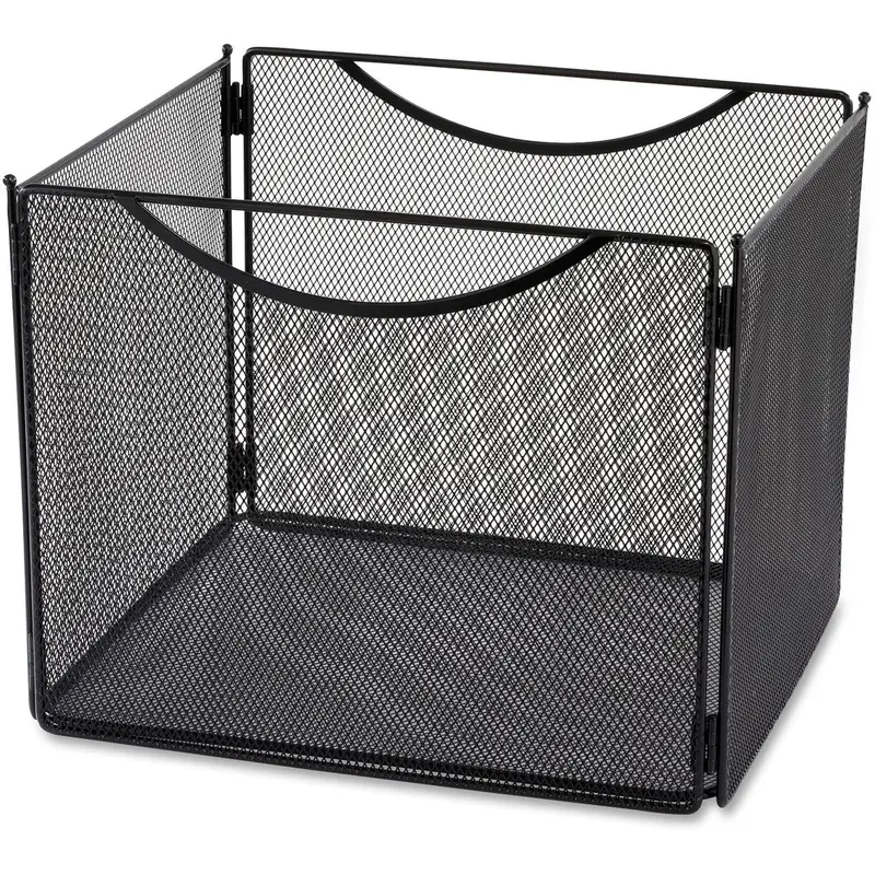 Safco Onyx Steel Mesh Desktop File Box - 10" Height x 12.5" Width x 11" Depth - Desktop - Black - Steel - 1Each