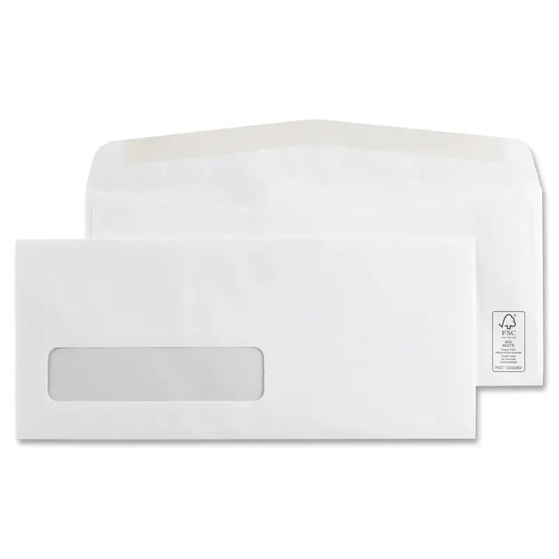 Supremex Envelope - Single Window - #10 - 9 1/2" Width x 4 1/8" Length - Wove - 500 / Box - White