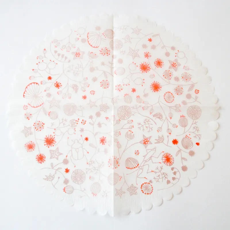 Classiky Set Of 20 Lace Napkins (Wildflowers)