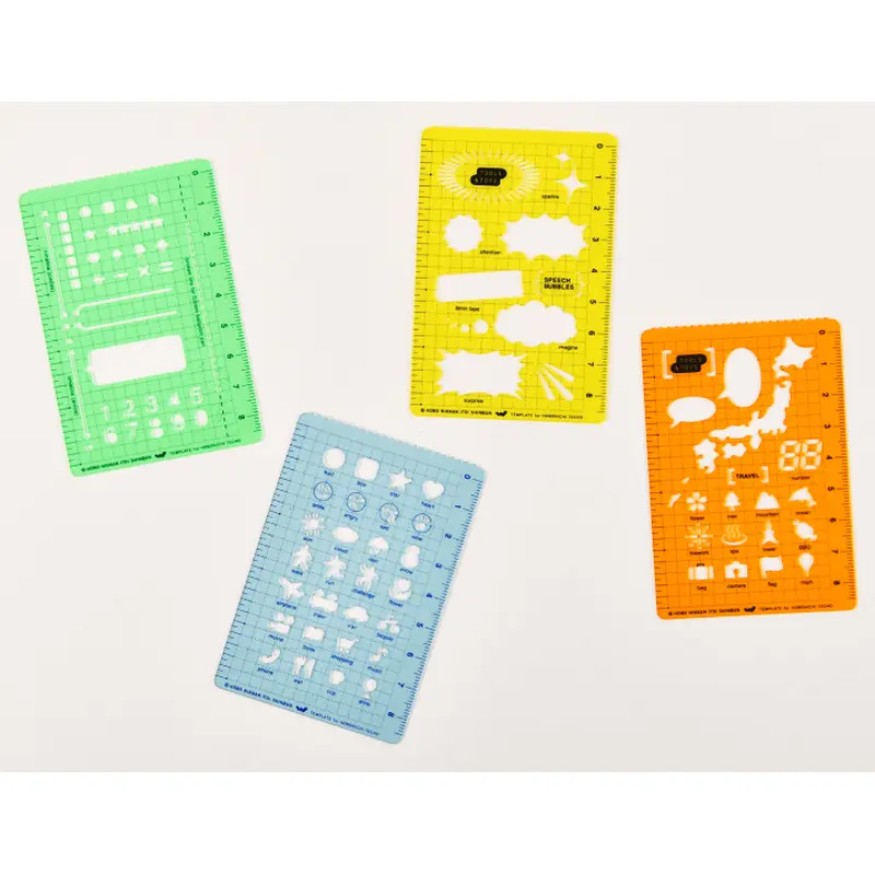 Hobonichi Techo Stencil Ruler 8.5cmBlue