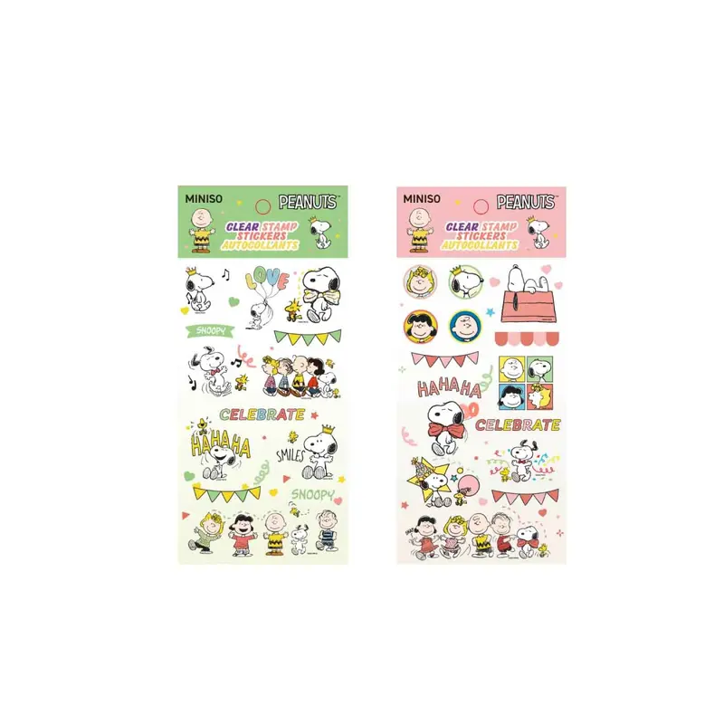 Miniso Peanuts Clear Stamp Sticker Autocollants - CelebrateGreen