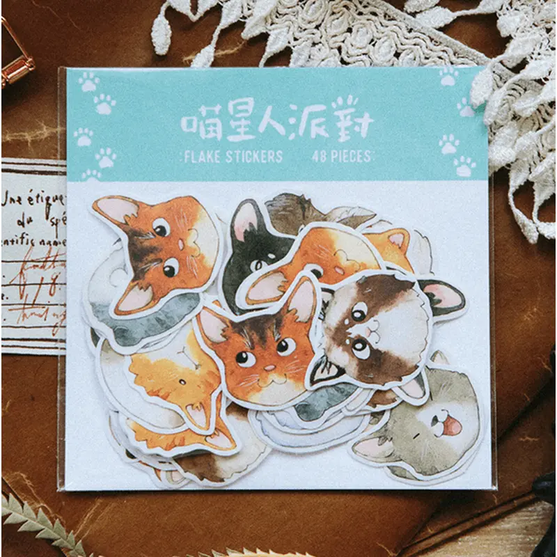 OURS Cats Party Time Flake Sticker Pack