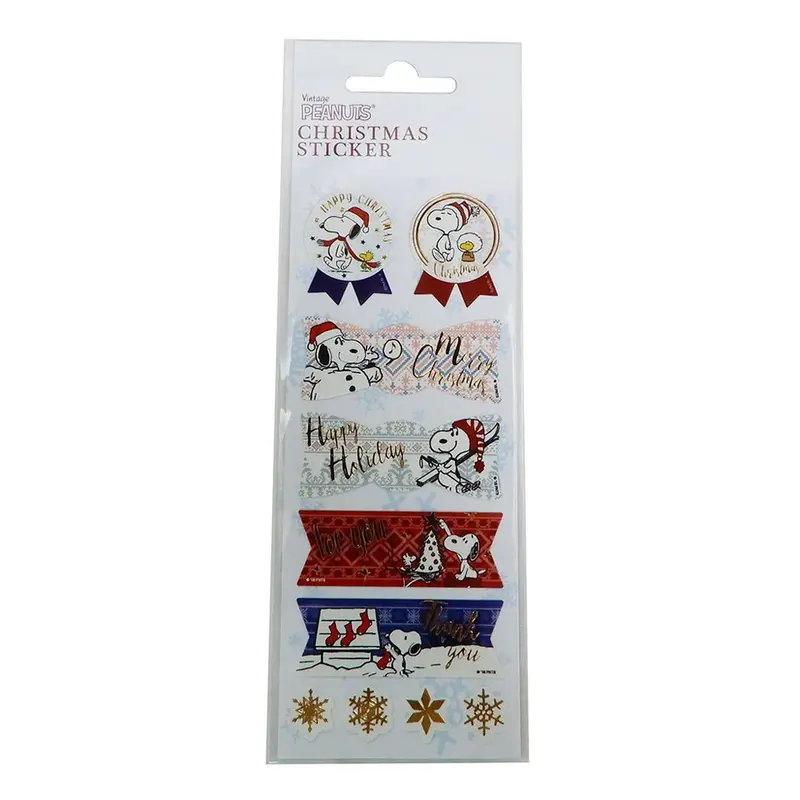 S & C Vintage Peanuts Christmas Holiday Sticker