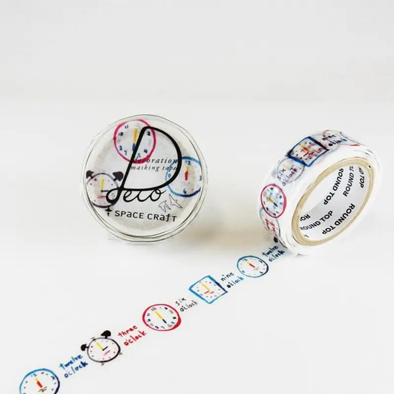 Round Top Masking Tape - Space Craft Clock
