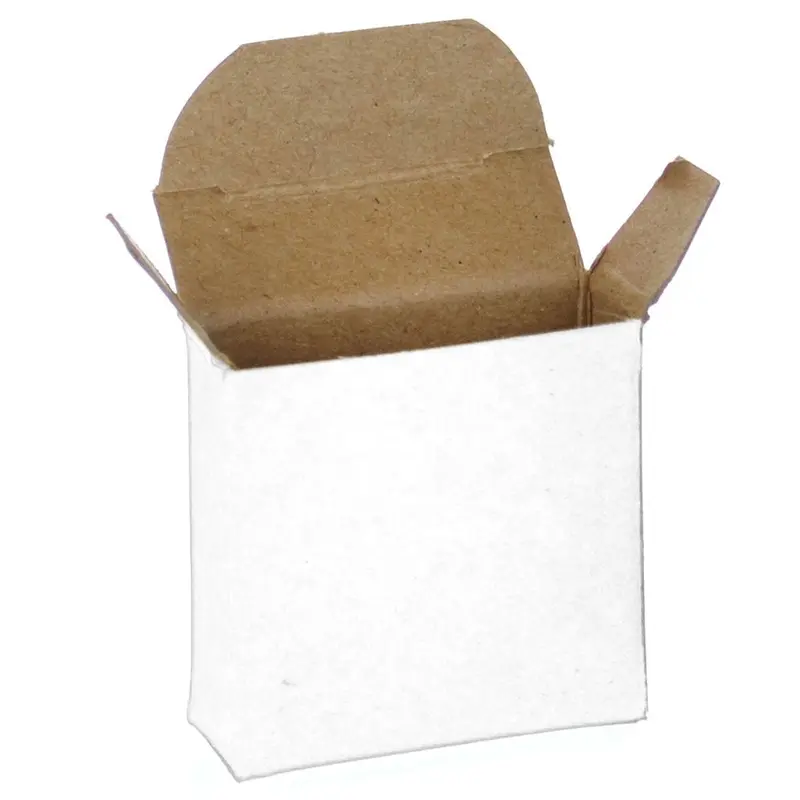 1 5/8 x 9/16 x 1 5/8 White 24pt 1-pc Chipboard Folding Carton  2000/Case