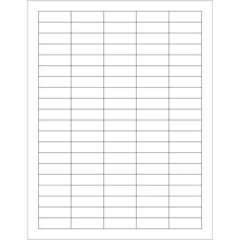 1 1/2 x 1" White Rectangle Laser Labels - Master Case 50000/Case