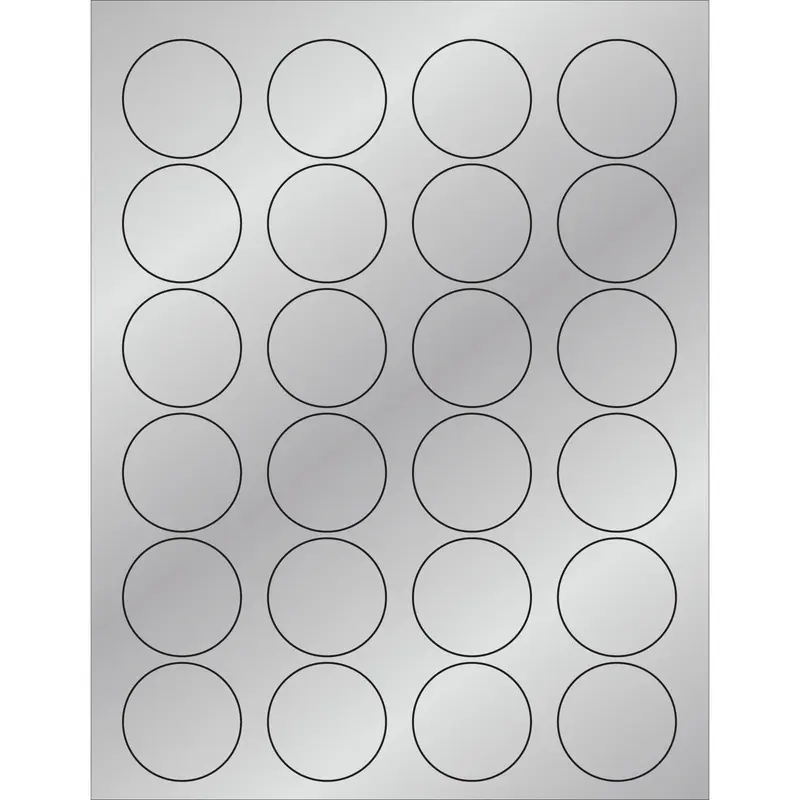 1 5/8" Silver Foil Circle Laser Labels 2400/Case
