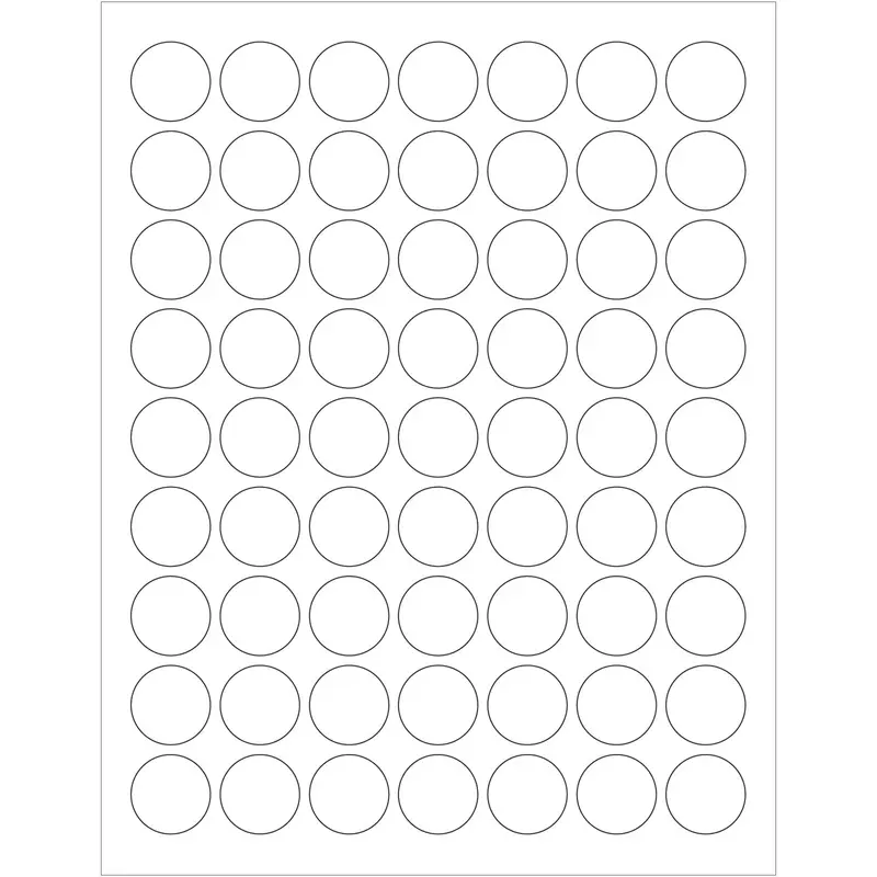 1" White Removable Circle Laser Labels 6300/Case