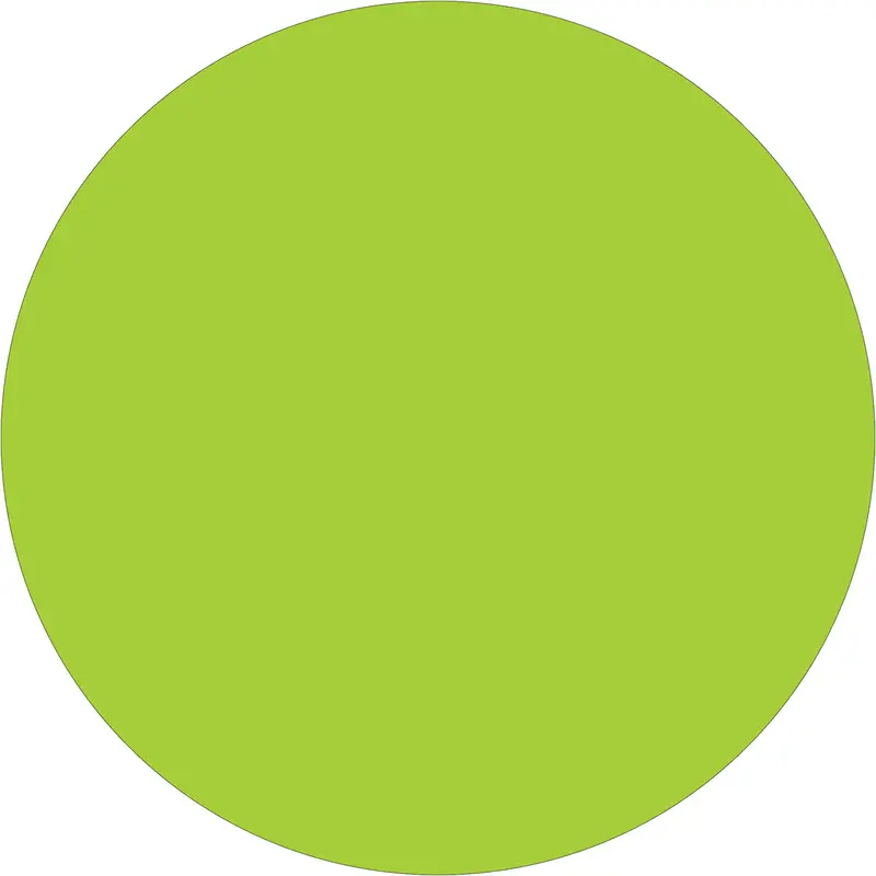 1/2" Fluorescent Green Inventory Circle Labels 500/Roll
