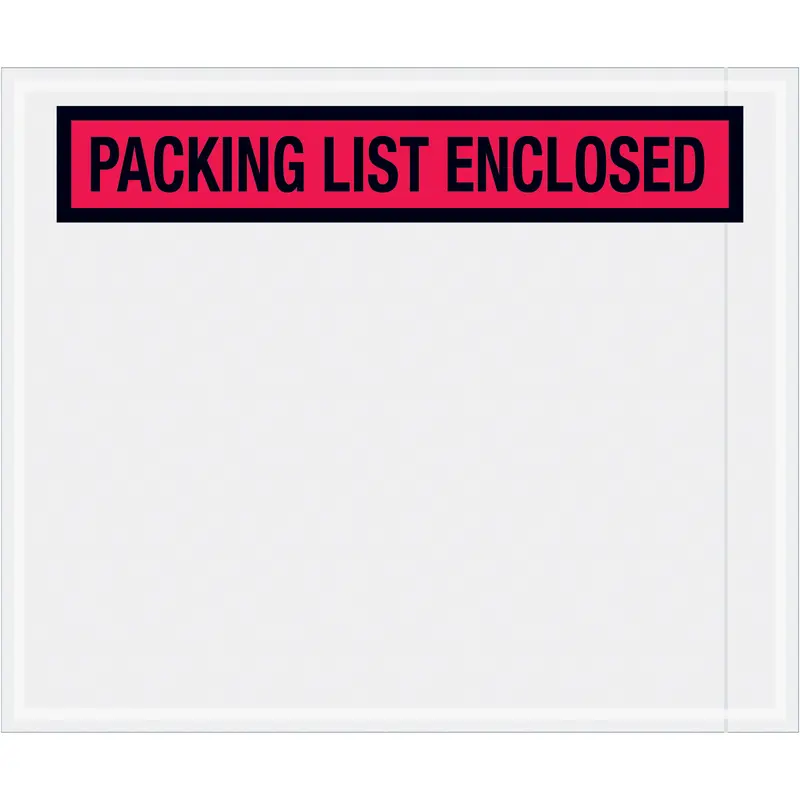 10 x 12 Packing List Envelopes (Panel Face) - RED 500/Case