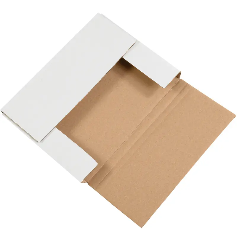 11 1/8 x 8 5/8 x 1 White Easy-Fold Mailers  50/Bundle