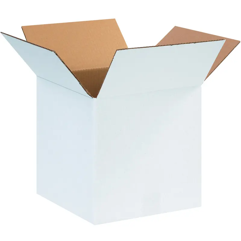 12 x 12 x 12 White Corrugated Boxes 25/Bundle