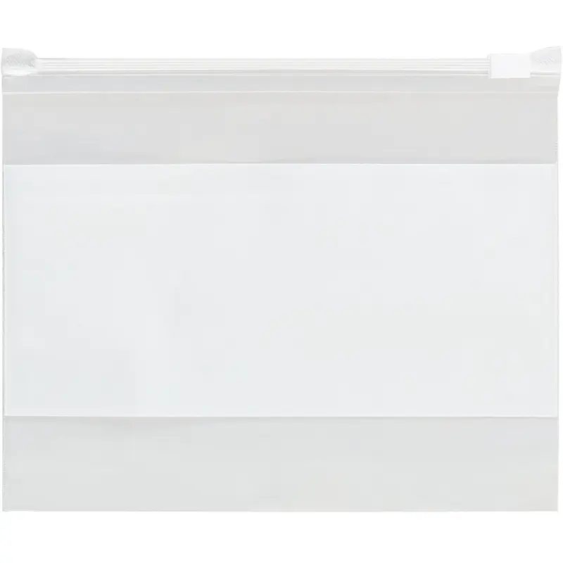 12 1/2 x 9 (3 mil) Slider Grip Reclosable Poly Bags w/ White Block 100/Case