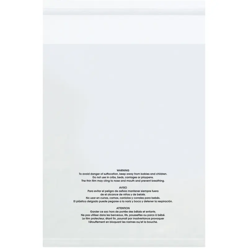 12 x 18 - 1.5 Mil (100 Pack) Resealable Suffocation Warning Poly Bags w/Vent Holes