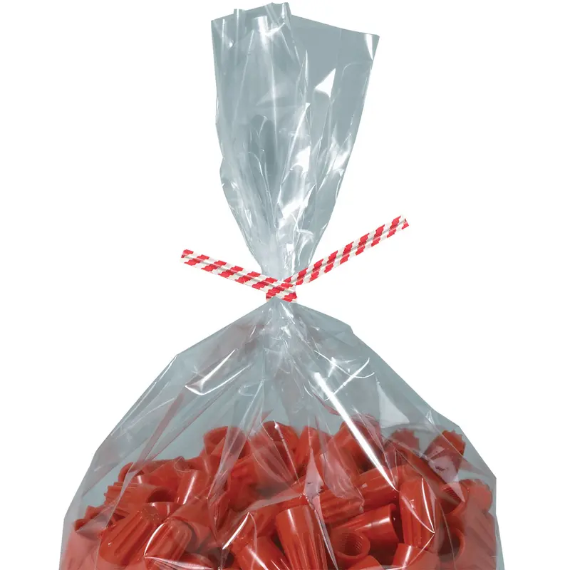12 x 5/32 Red Candy Stripe Paper Twist Ties 2000/Case