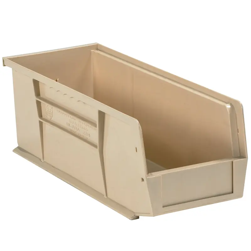 14 3/4 x 8 1/4 x 7 Ivory Plastic Bin Boxes 12/Case
