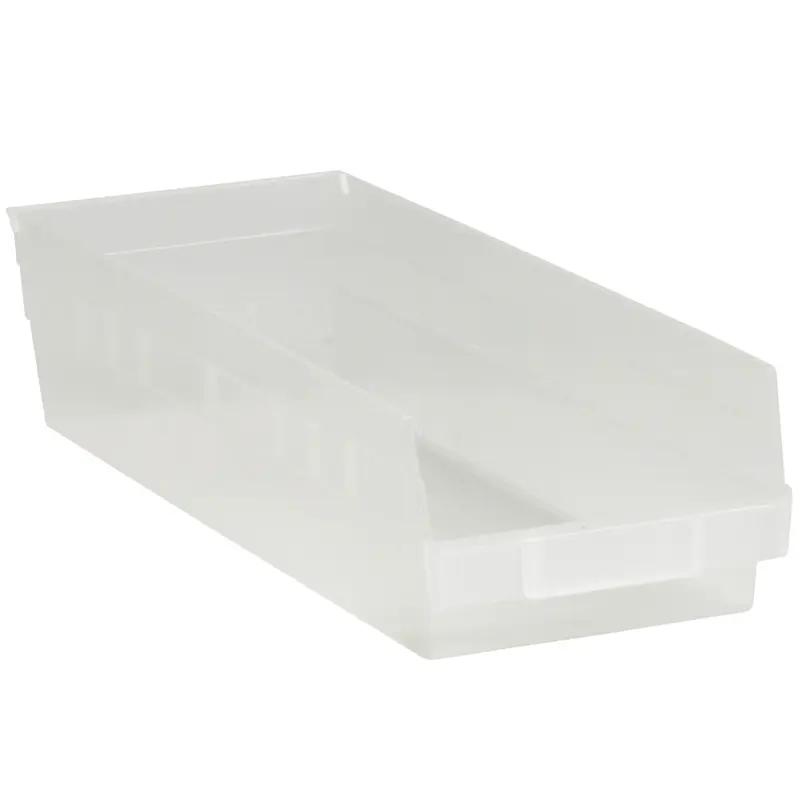 17 7/8 x 6 5/8 x 4 Clear Plastic Shelf Bin Boxes 20/Case