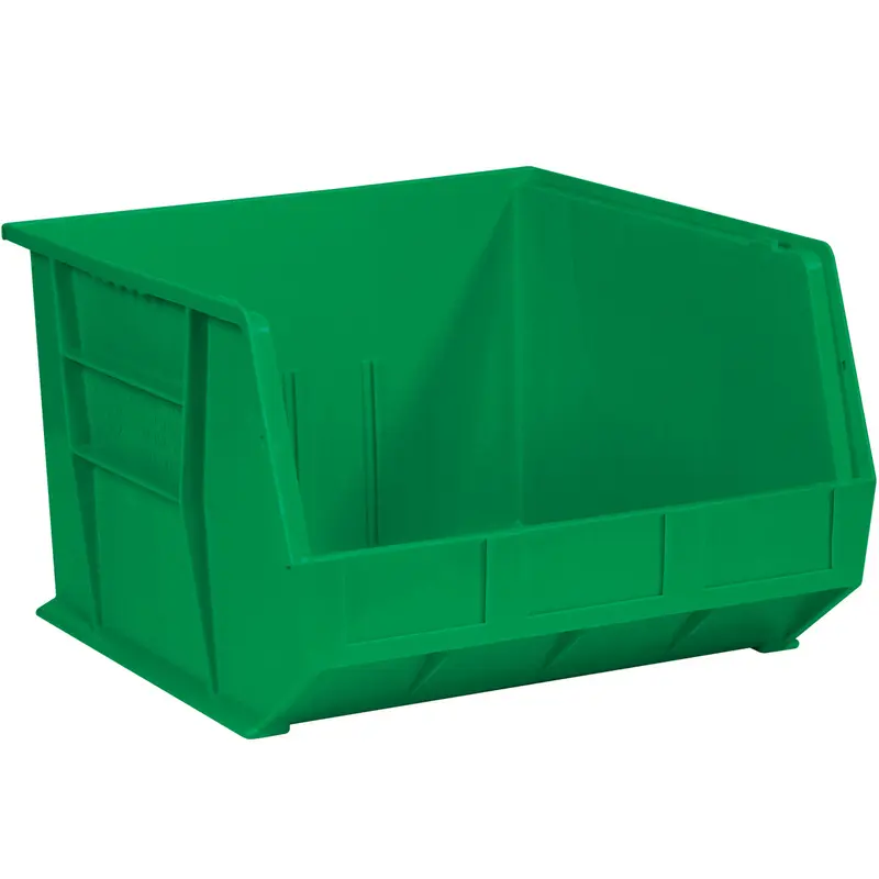 18 x 16 1/2 x 11 Green Plastic Bin Boxes 3/Case