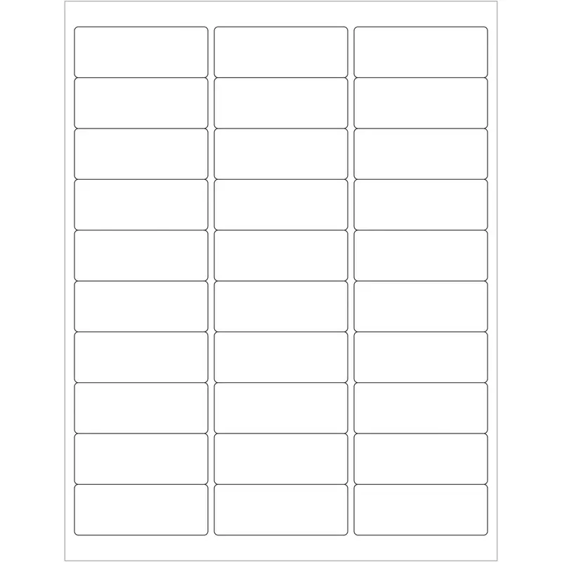 2 5/8 x 1" White Rectangle Laser Labels 3000/Case