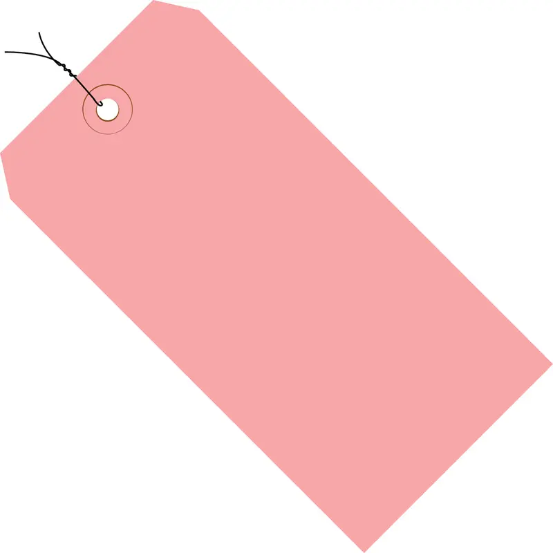 2-3/4 x 1-3/8 Pre-Wired Pink Tags (THICK BOARD - 13 POINT) 1000/Case