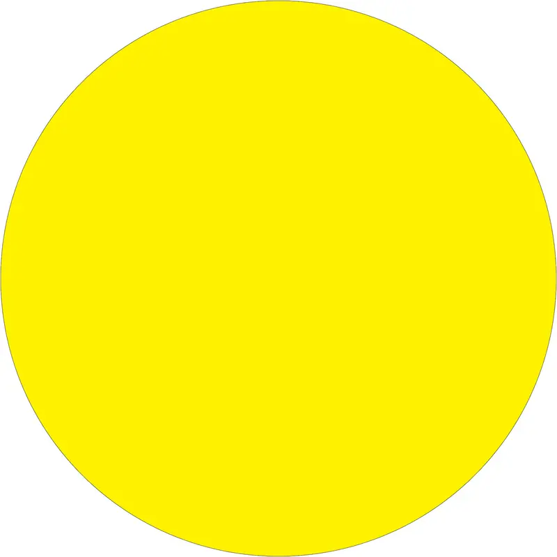 2" Circle - Fluorescent Yellow Removable Labels 500/Roll