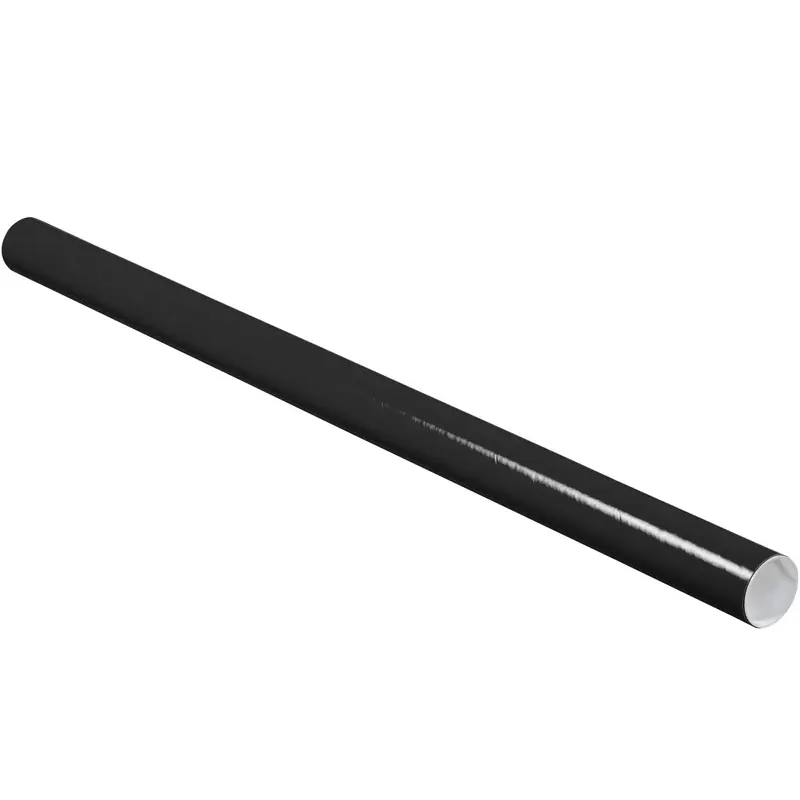2 x 36 Black Mailing Tubes With End Caps .060 Gauge 50/Case