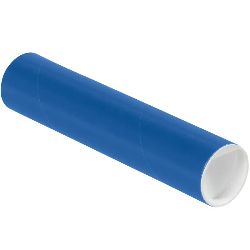 2 x 9 Blue Mailing Tubes With End Caps .060 Gauge 50/Case