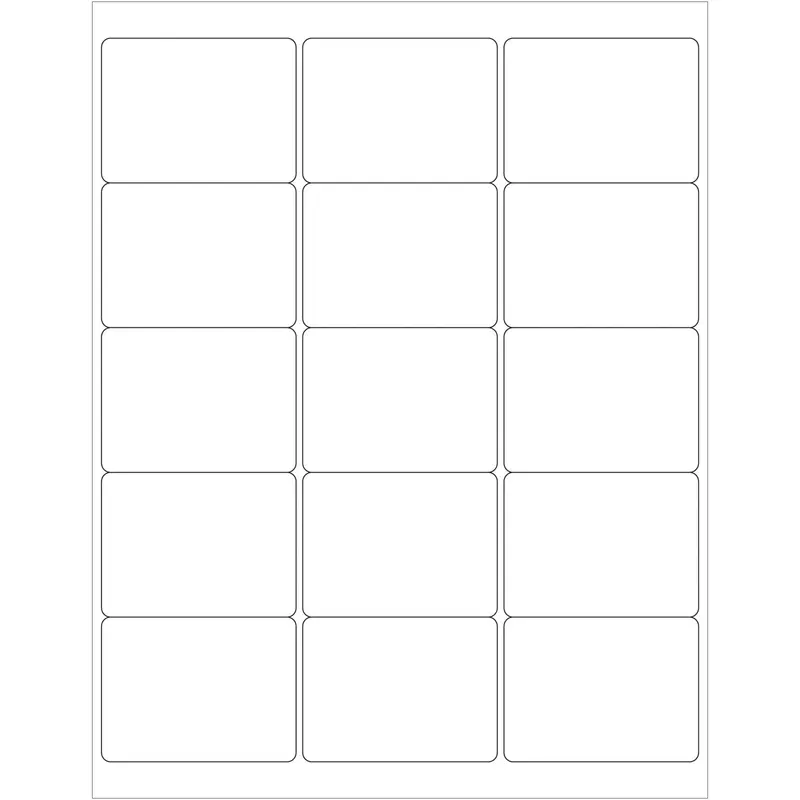 2.6875 x 2" White Rectangle Laser Labels 1500/Case