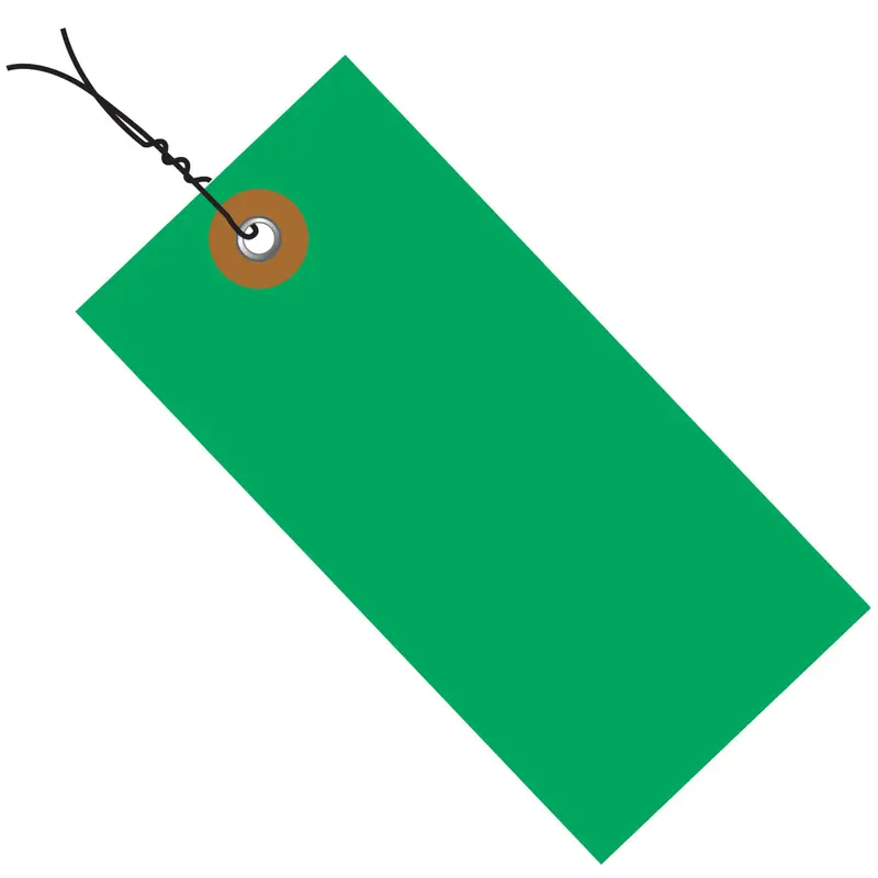 3 1/4 x 1 5/8 Green Tyvek Pre-Wired Shipping Tag 100/Case