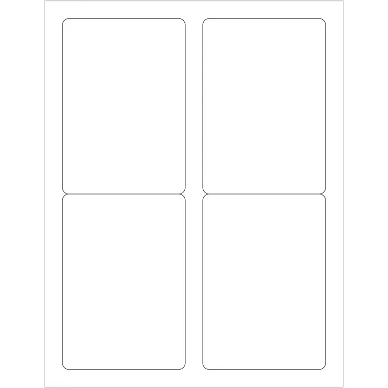 3 1/2 x 5" Glossy White Rectangle Laser Labels 400/Case