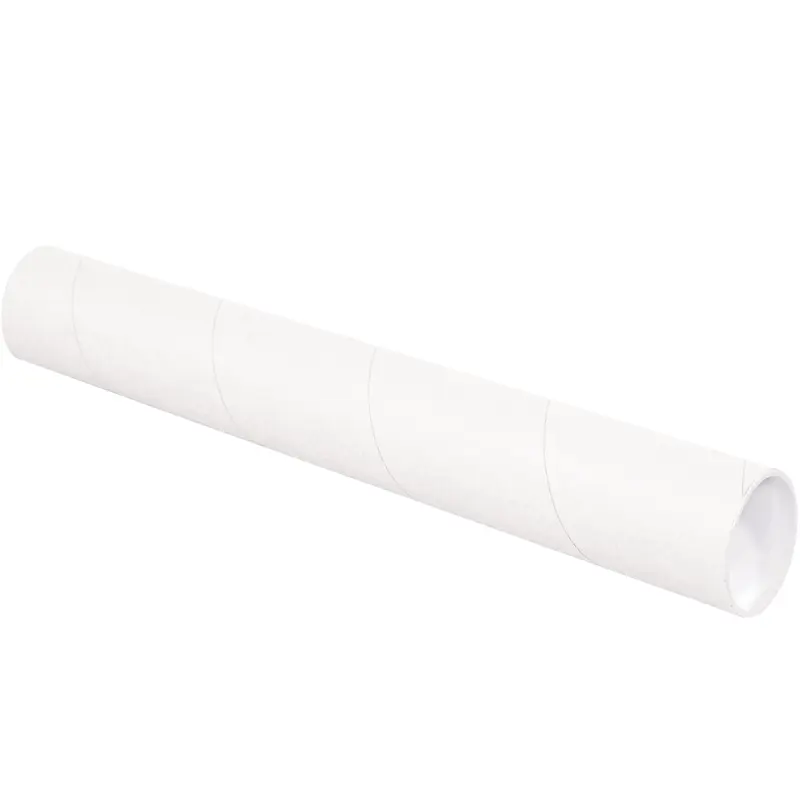 3 x 30 White Mailing Tubes With End Caps .070 Gauge 24/Case
