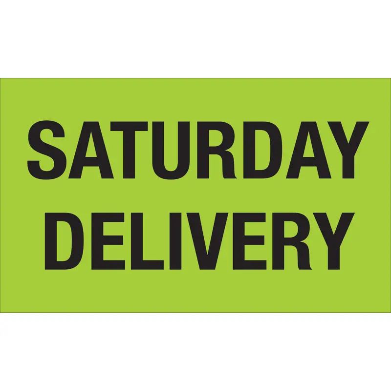 3 x 5" - "Saturday Delivery" (Fluorescent Green) Labels 500/Roll