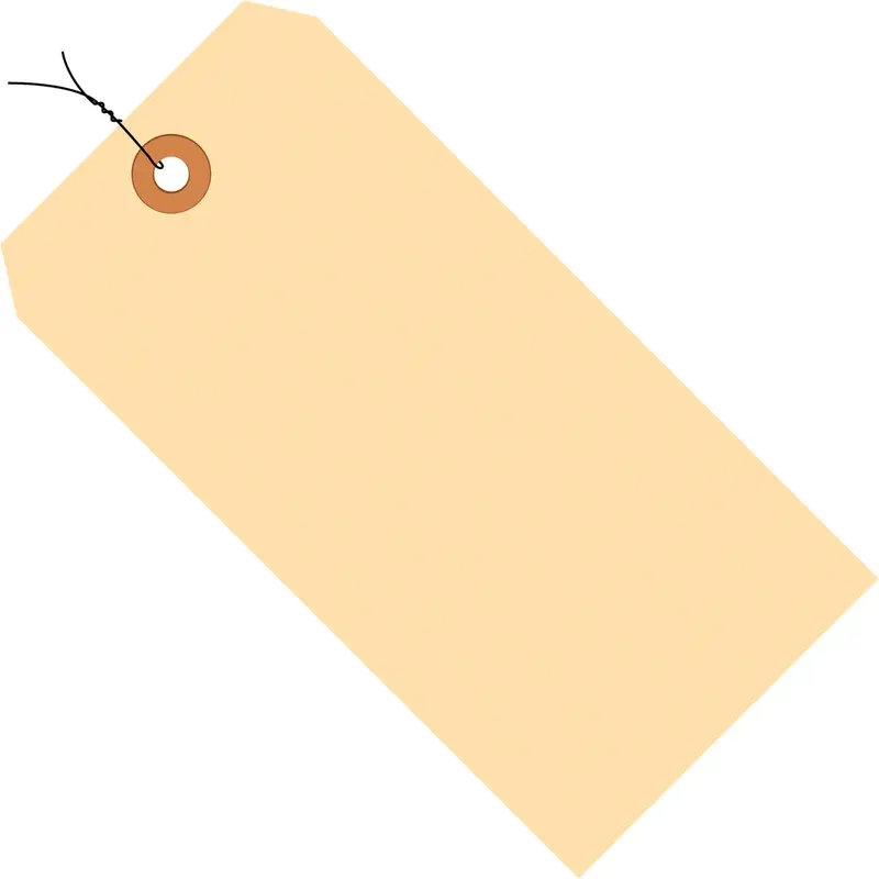 3-1/4 x 1-5/8 Pre-Wired Manila Tags (THIN BOARD - 10 POINT) 1000/Case