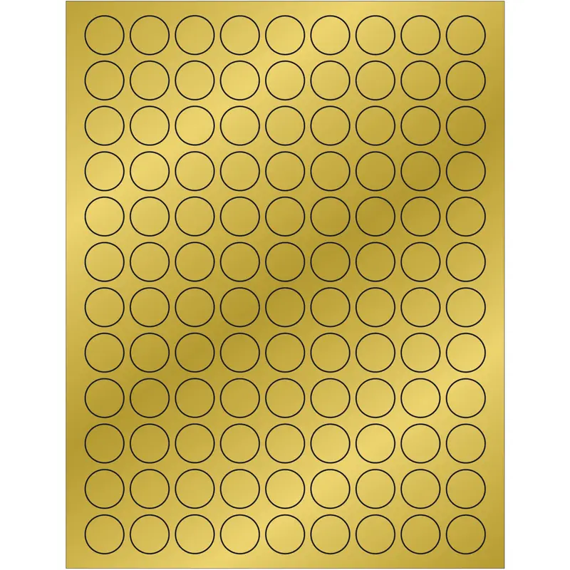 3/4" Gold Foil Circle Laser Labels 10800/Case