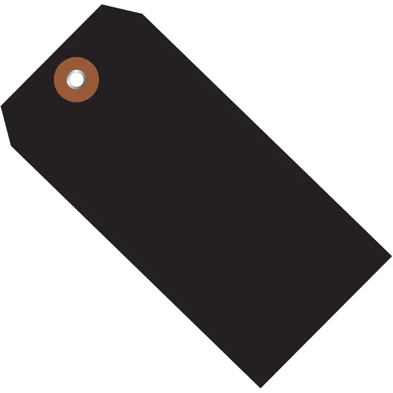 4 3/4 x 2 3/8 Black Plastic Shipping Tags 100/Case